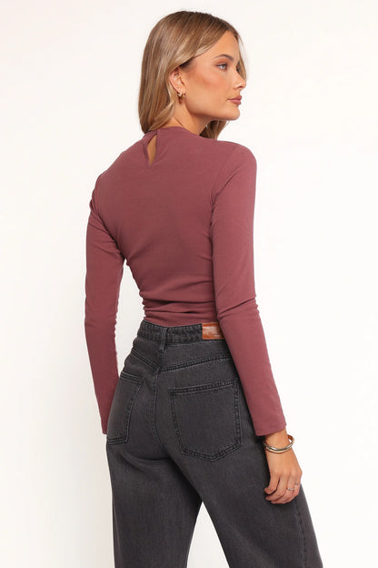 Nissa Long Sleeve Top Chocolate Cherry