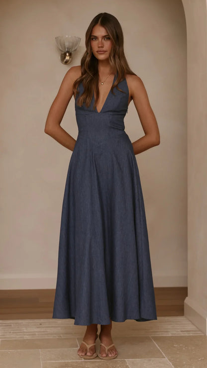 Skye Maxi Dress Steel Blue