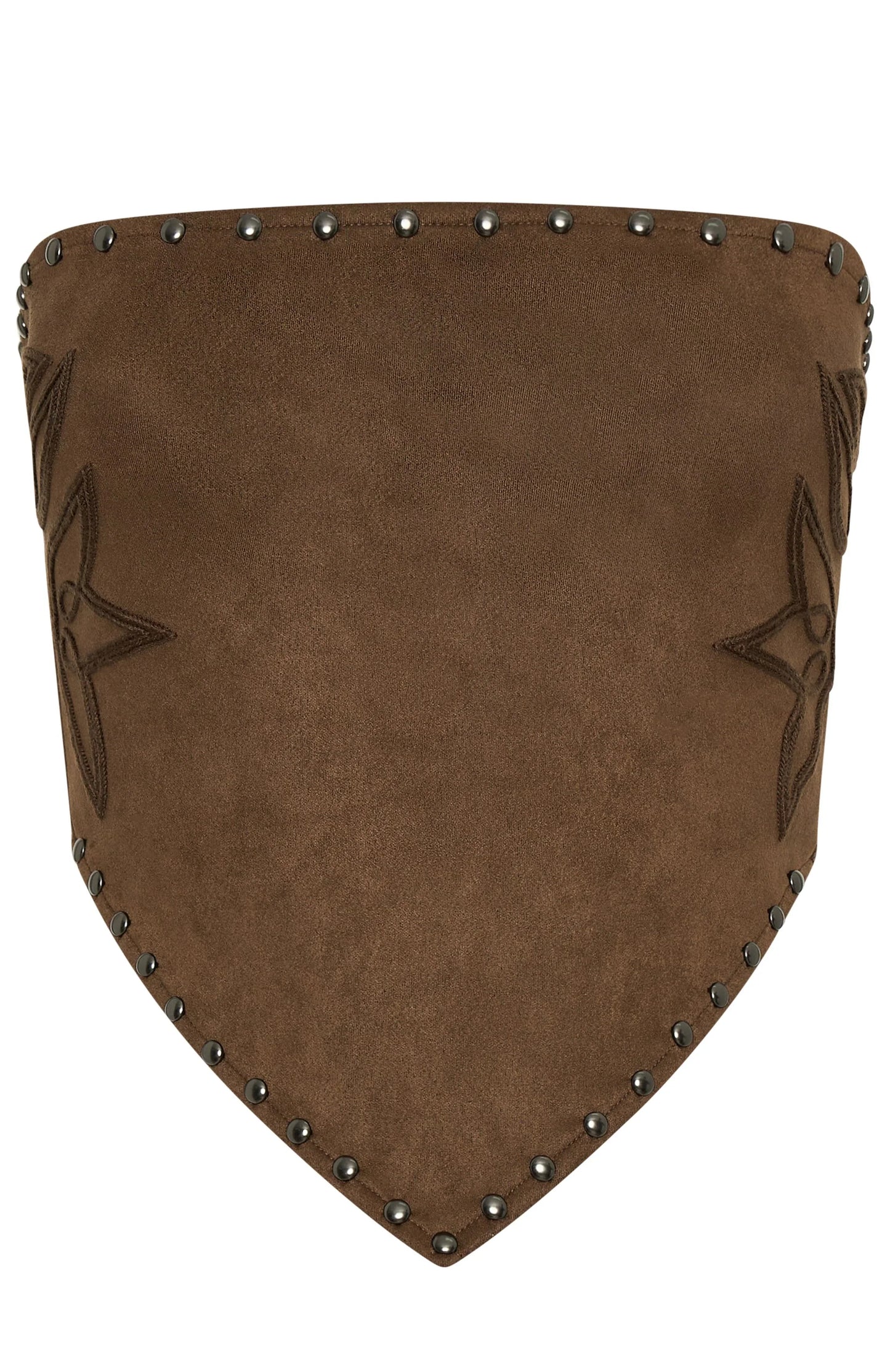 Rumours Strapless Faux Suede Top Chocolate