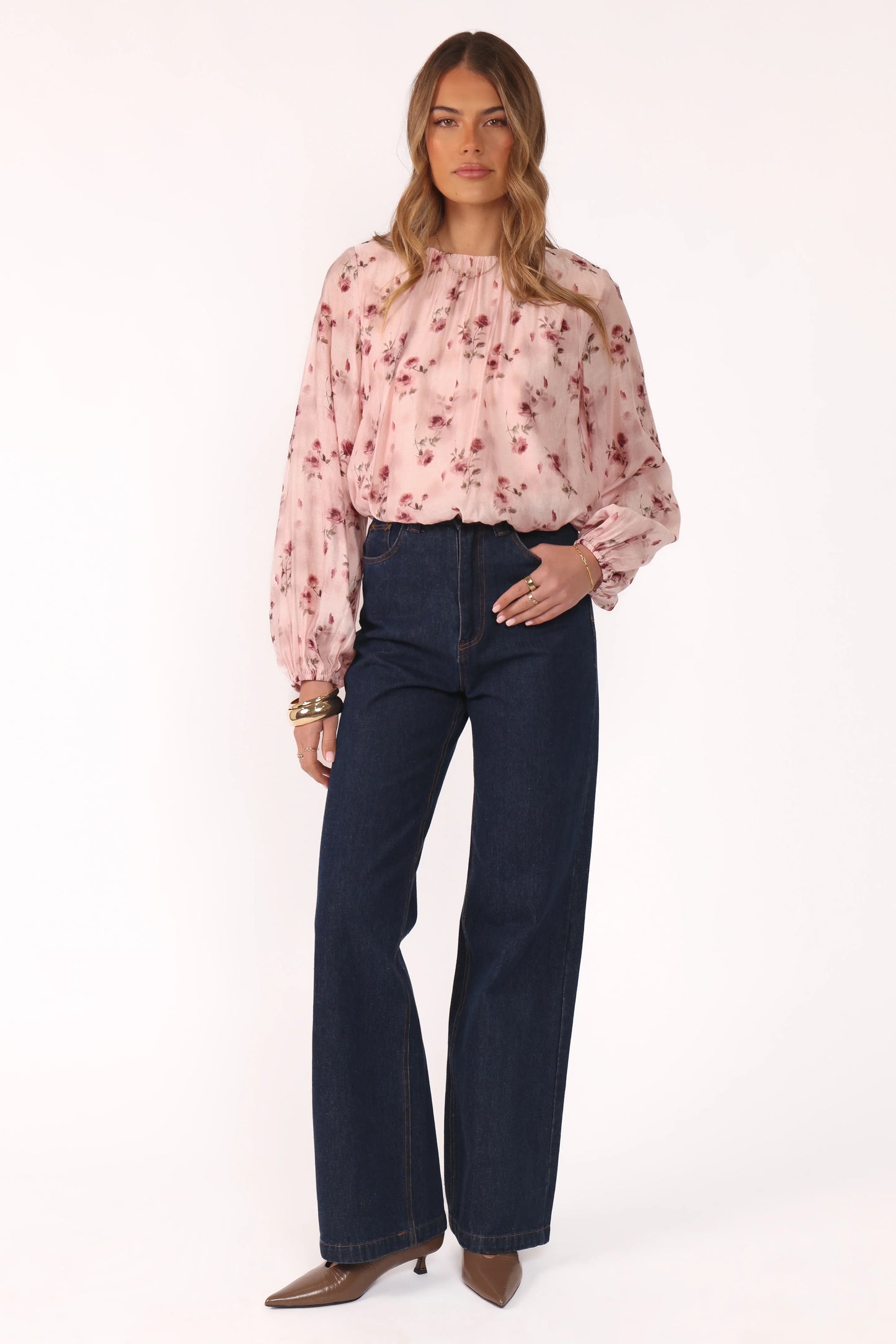 Dallas Long Sleeve Top Pink Rose