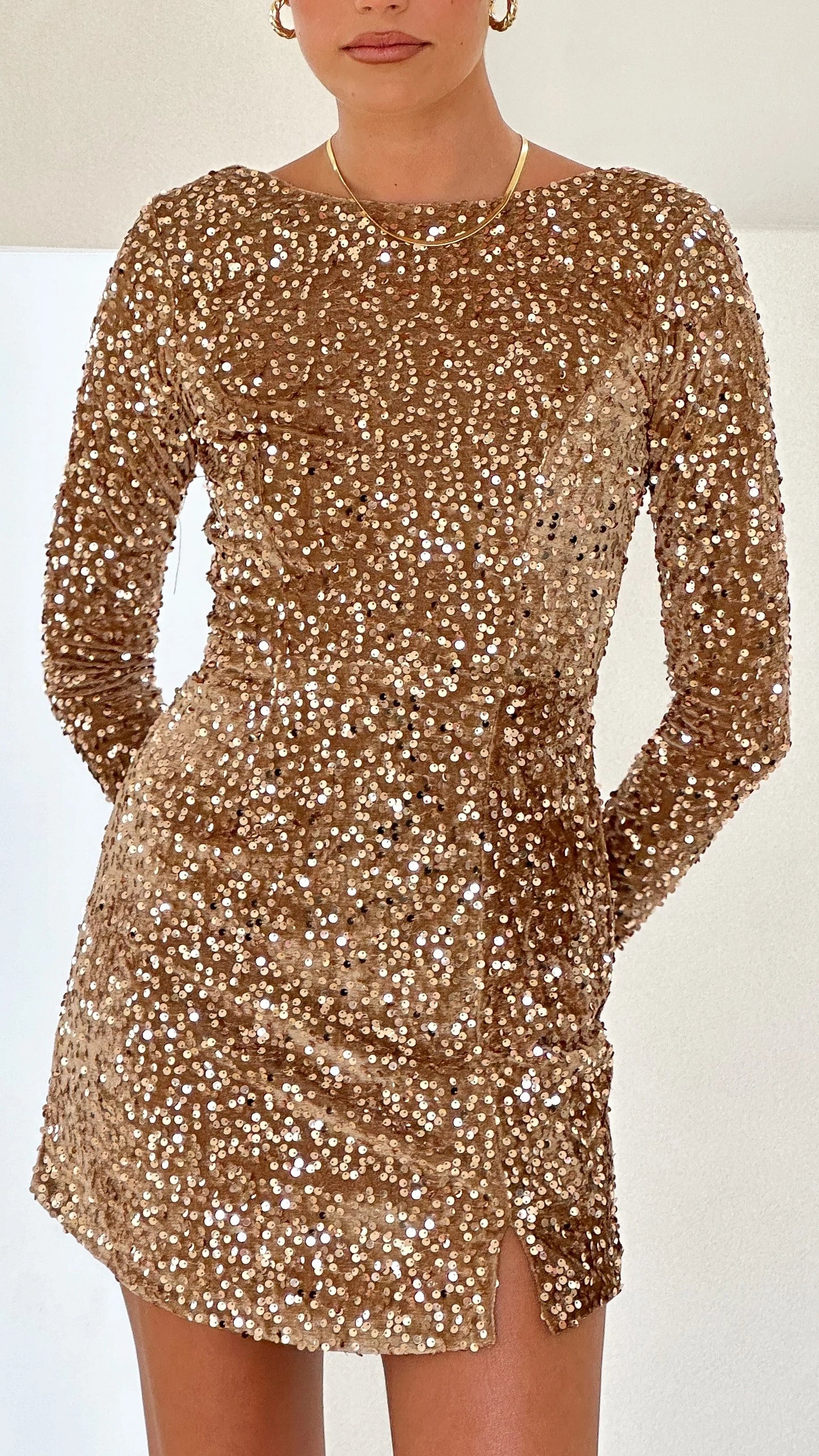Felicia Mini Dress Gold