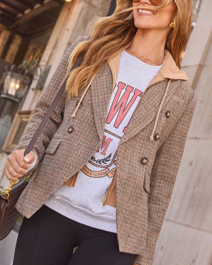 Ashberry Twofer Double Breasted Hoodie Blazer