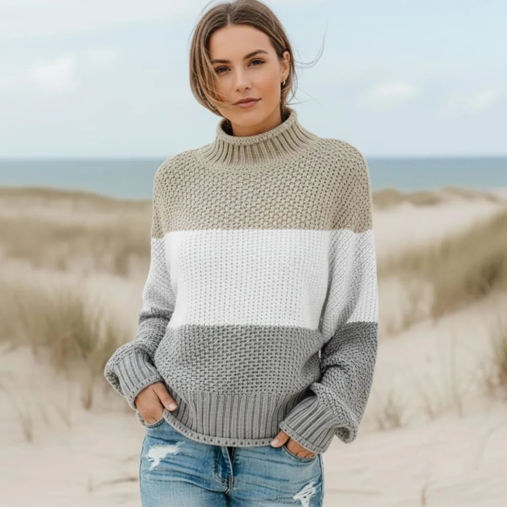 Oversized Striped Boho Knit Sweater
