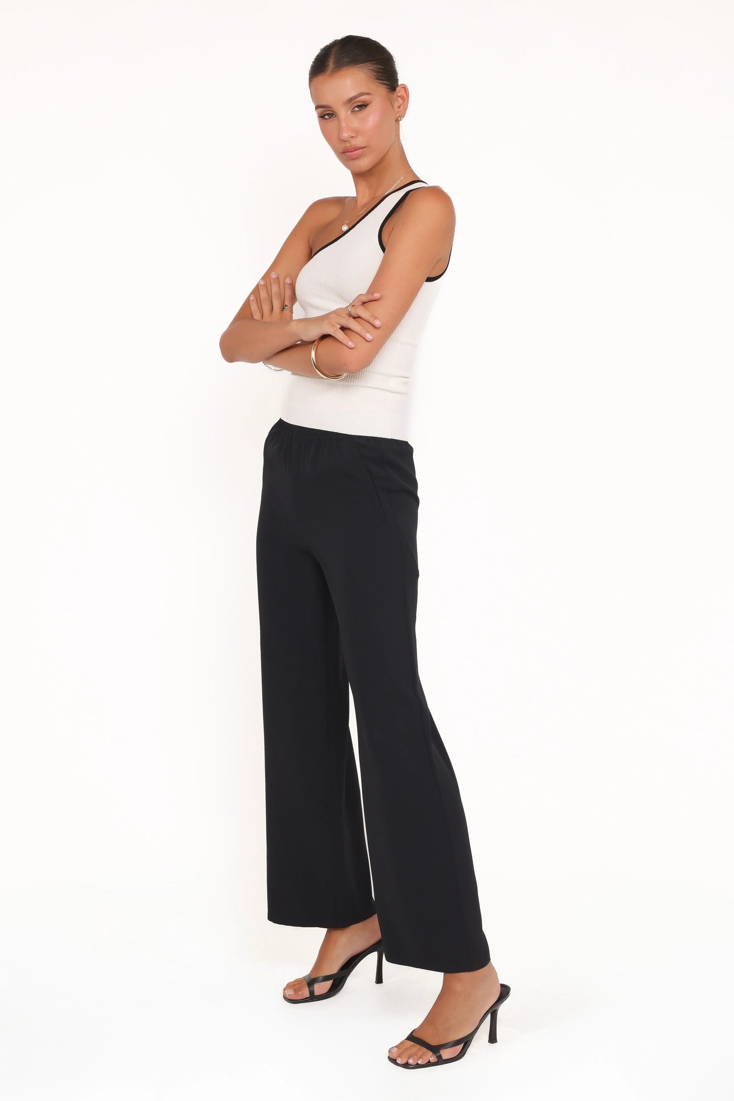 Clark Crepe Wide Leg Pant Black