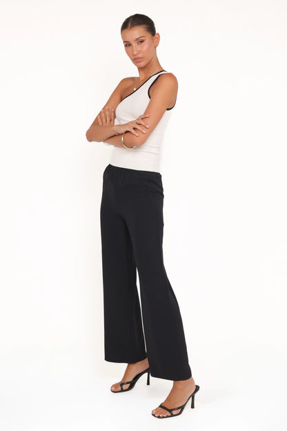 Clark Crepe Wide Leg Pant Black