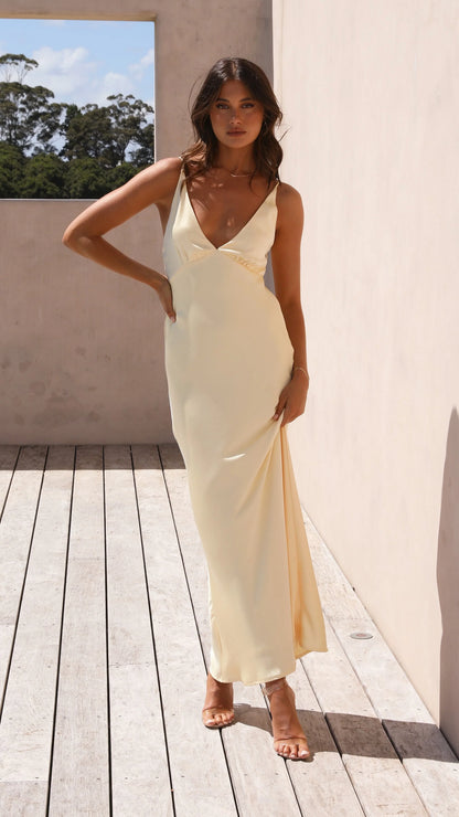 Ziah Maxi Dress Lemon