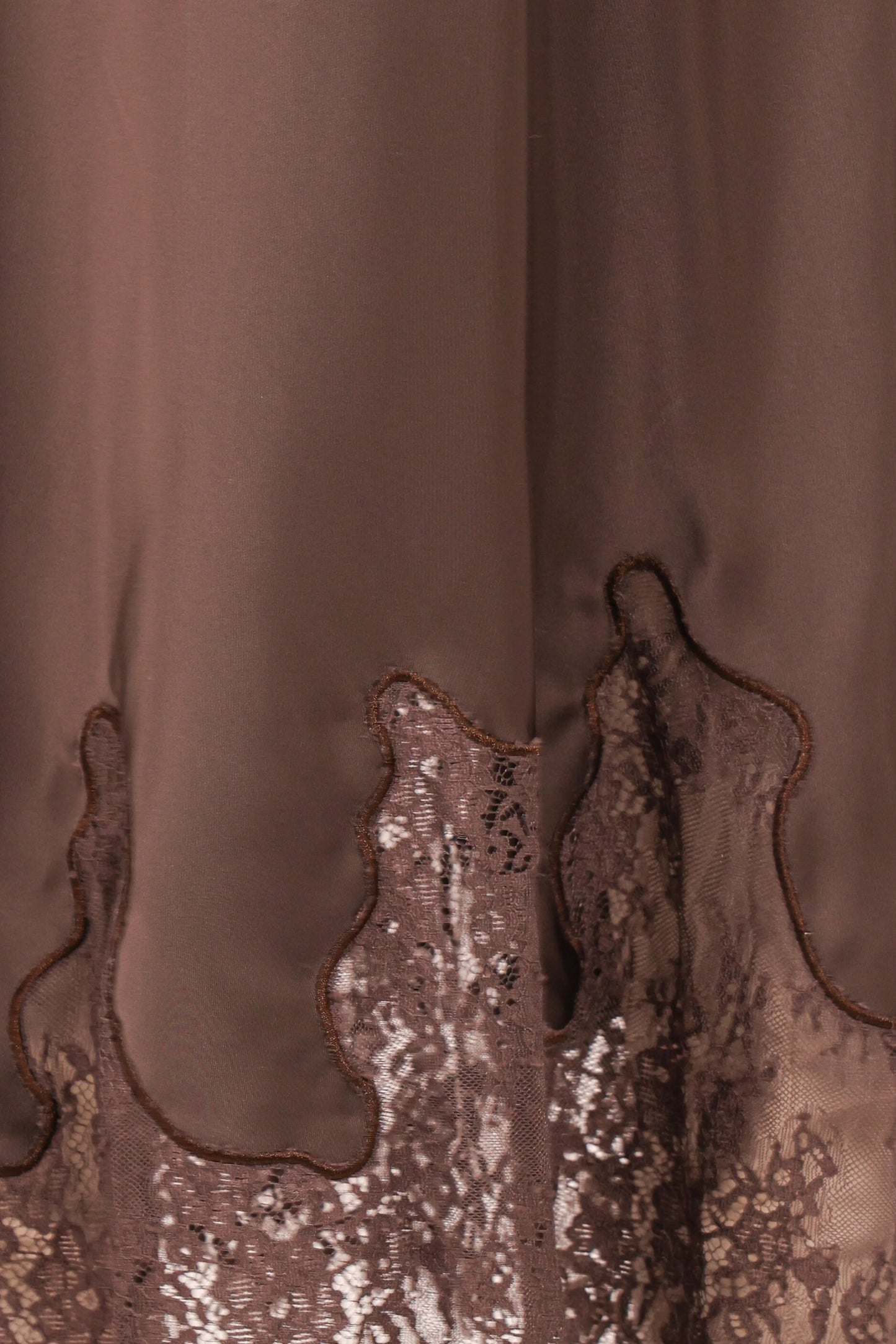 Alira Lace Trim Midi Skirt Brown