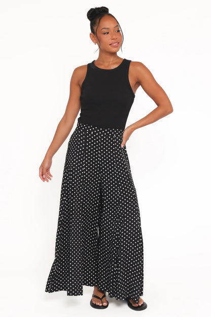 Neveah Pant Black Polka Dot