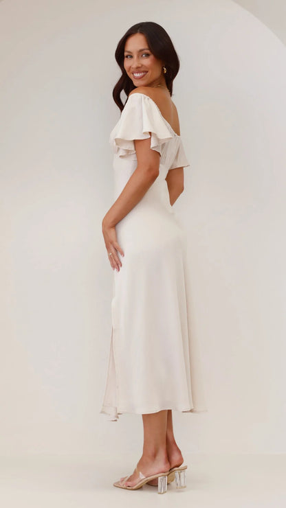 Louisa Midi Dress Ivory