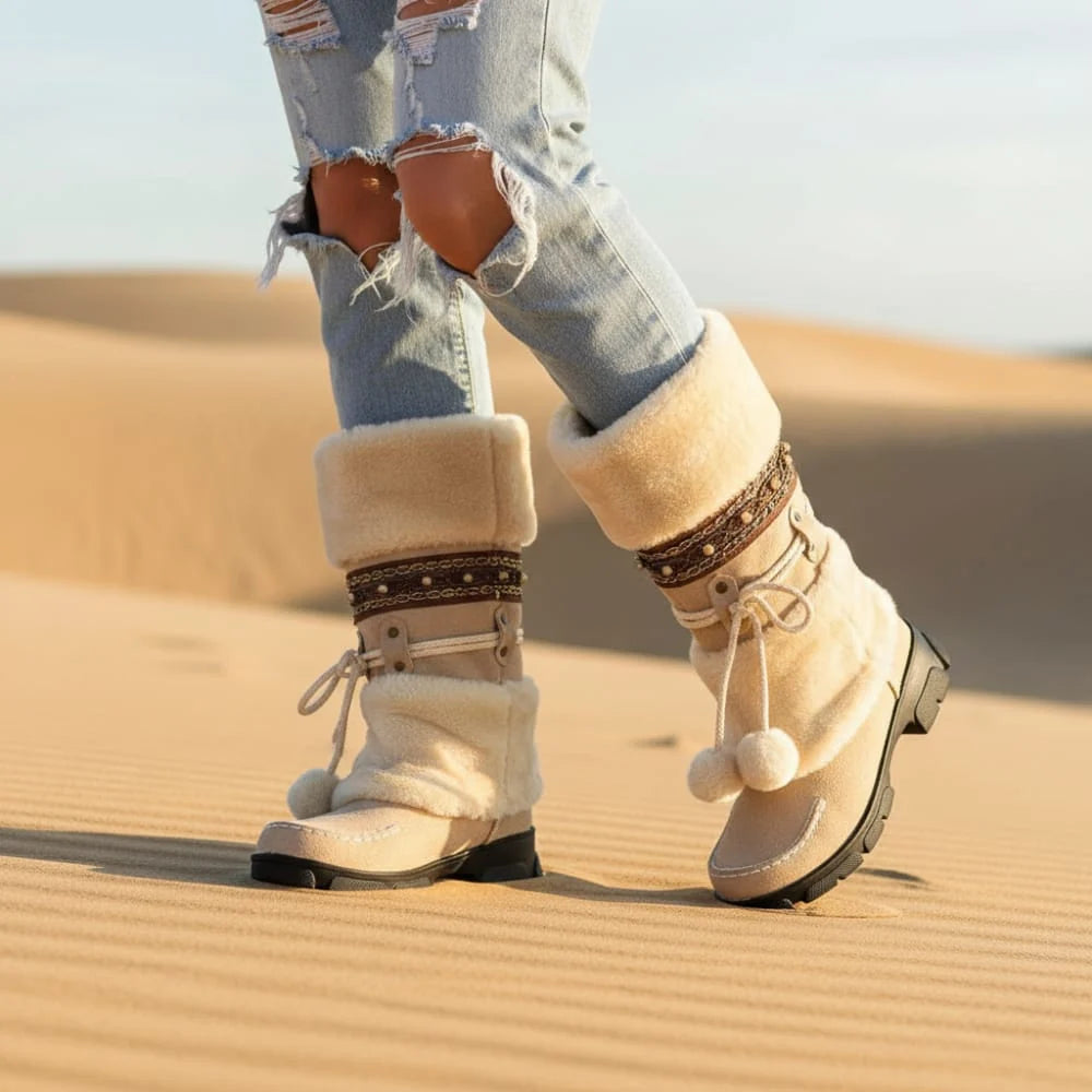 Mid Calf Thick Fur Boots 4 Colors