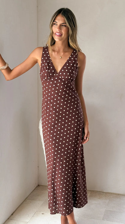 Sammie Maxi Dress Chocolate Nude Spot