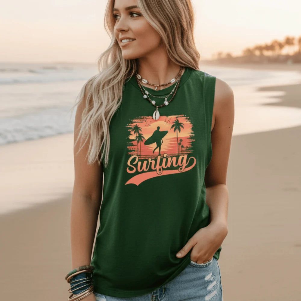 Surfing Graphic Tank Top