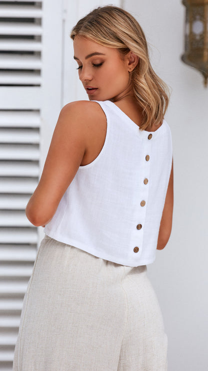 Persephone Crop Top White