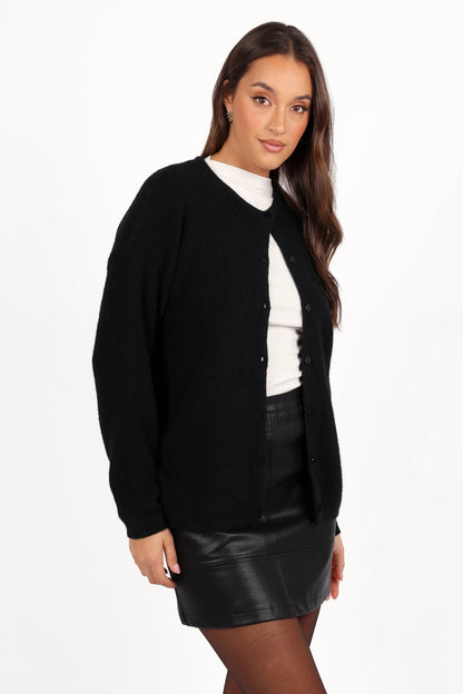 Astor Classic Button Up Cardigan Black
