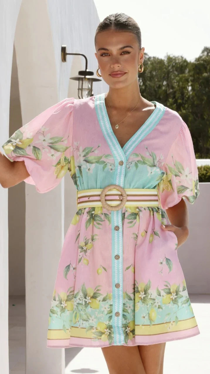 Verna Mini Dress Rosé Lemonade