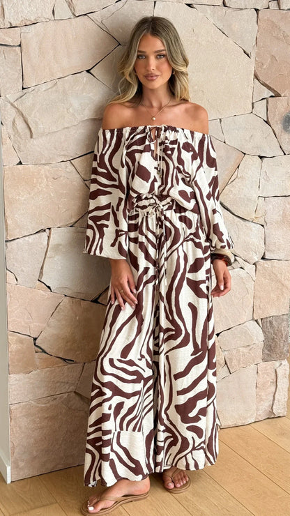 Avery Wide Leg Pants Luna Mocha