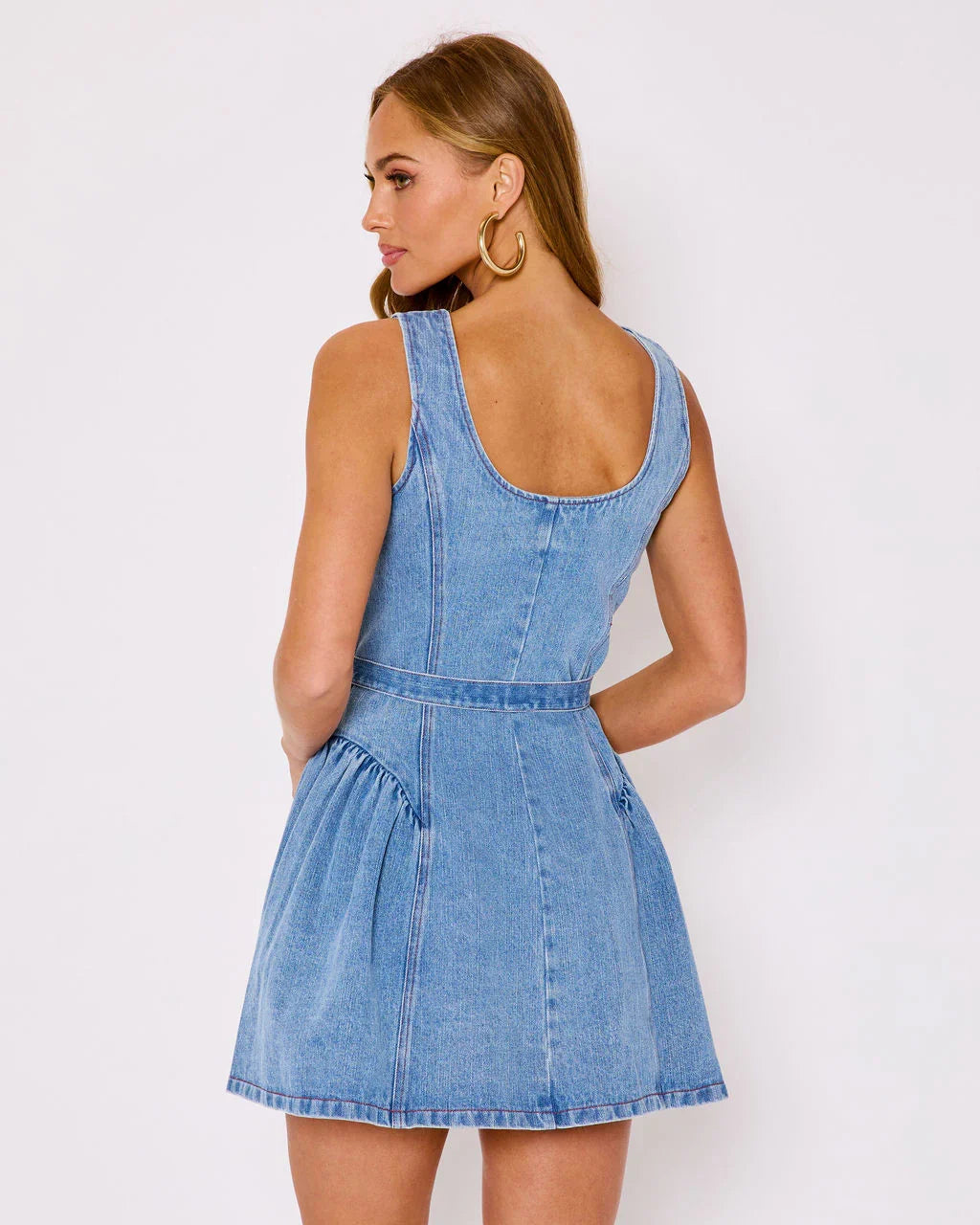 Laureline Belted Denim Mini Dress