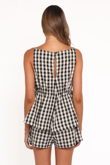 Rory Top Black Gingham
