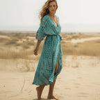 Long Boho Beach Kimono Swim Cover Up