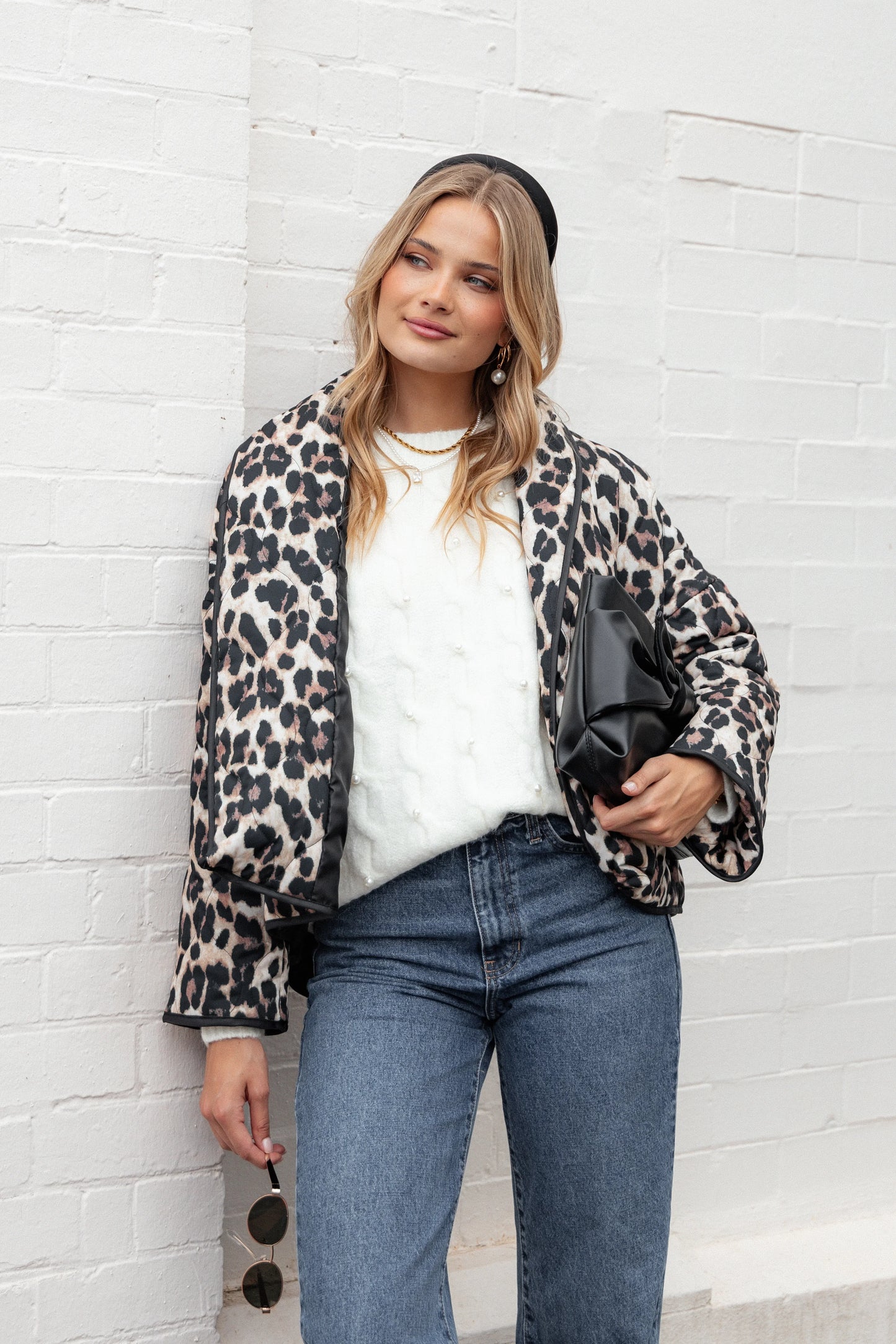 Marcos Leopard Print Quilted Jacket Leopard