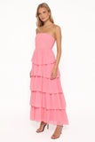 Peachester Strapless Maxi Dress Coral