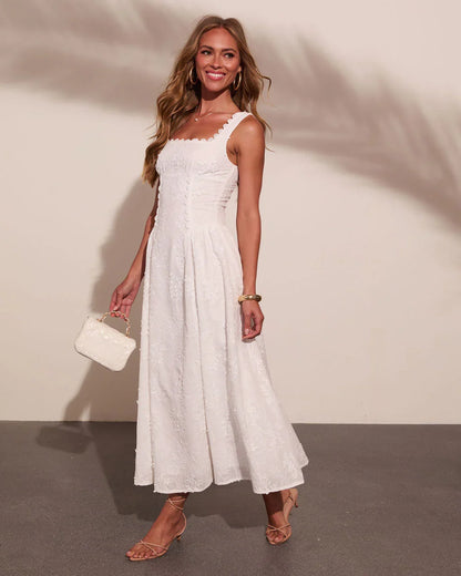 Darling Bloom Embroidered Floral Maxi Dress