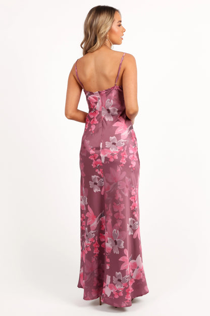Jamie Maxi Slip Dress Dark Rose Floral