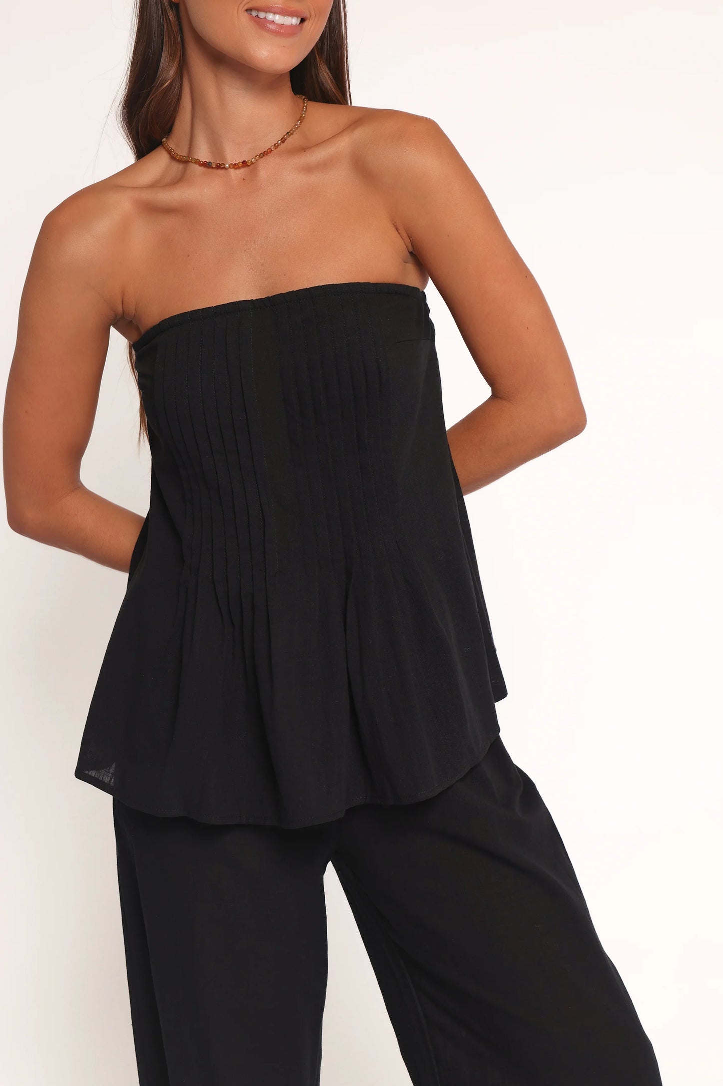 Charlie Strapless Pant Set Black