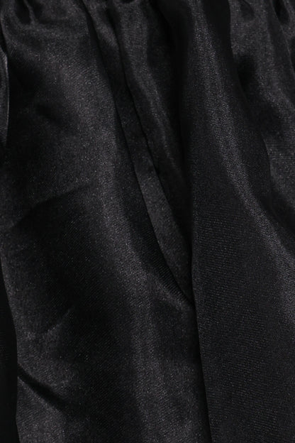 Solenne Puff Sleeve Peplum Organza Top Black