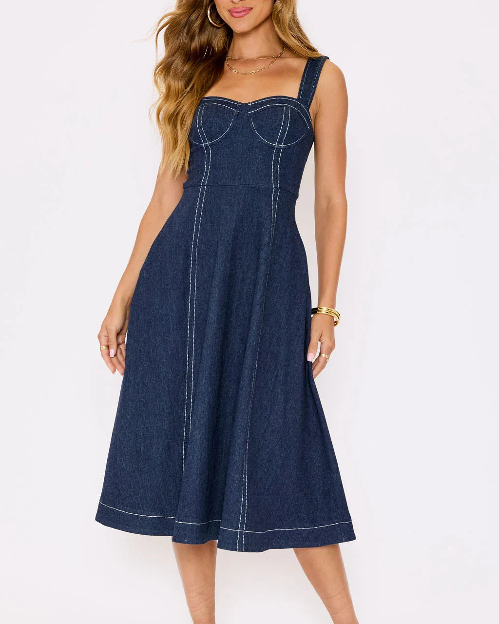 Rey Denim Midi Dress