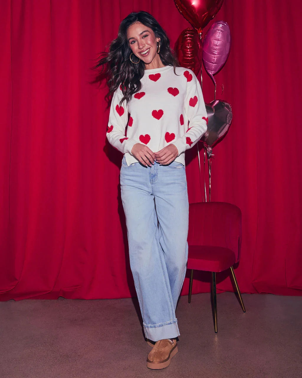 Lovers Lane Graphic Heart Sweater