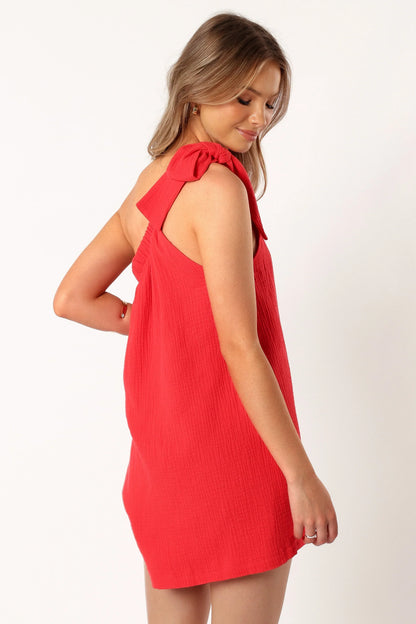 Miffy One Shoulder Romper Red