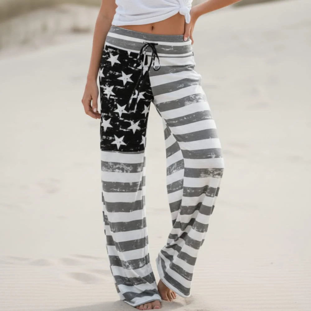 Boho American Flag Wide Leg Lounge Pants