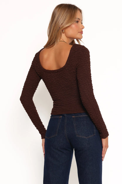 Warren Long Sleeve Top Brown