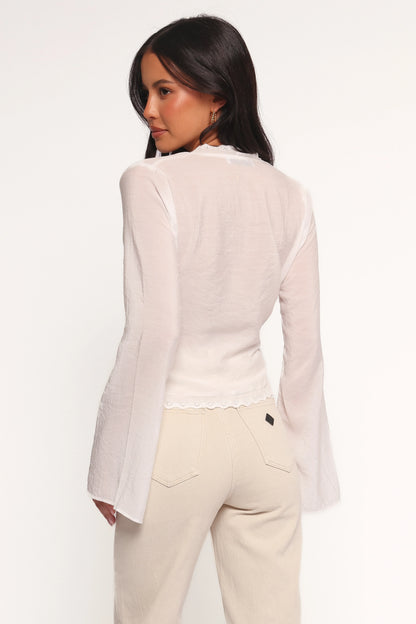 Adira Wrap Blouse White