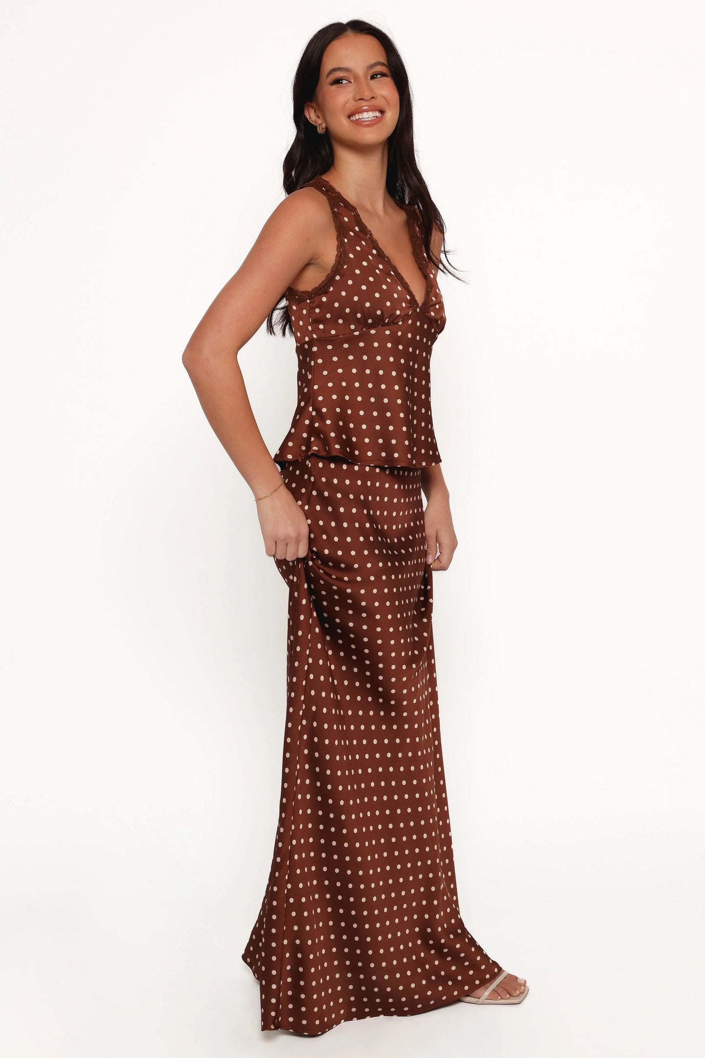 Velman Skirt Brown Polka Dot