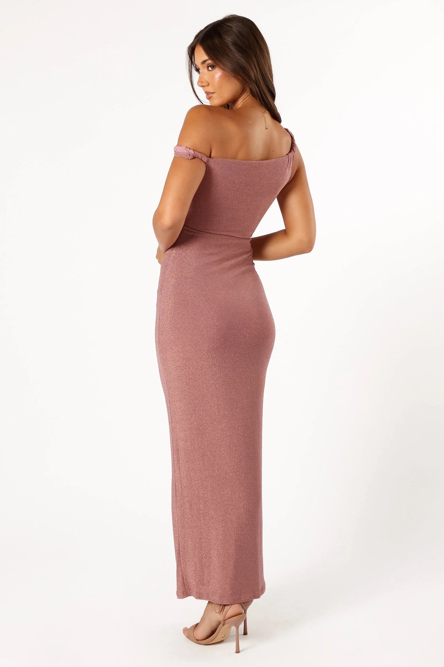 Sebastian Off Shoulder Maxi Dress Dusty Rose