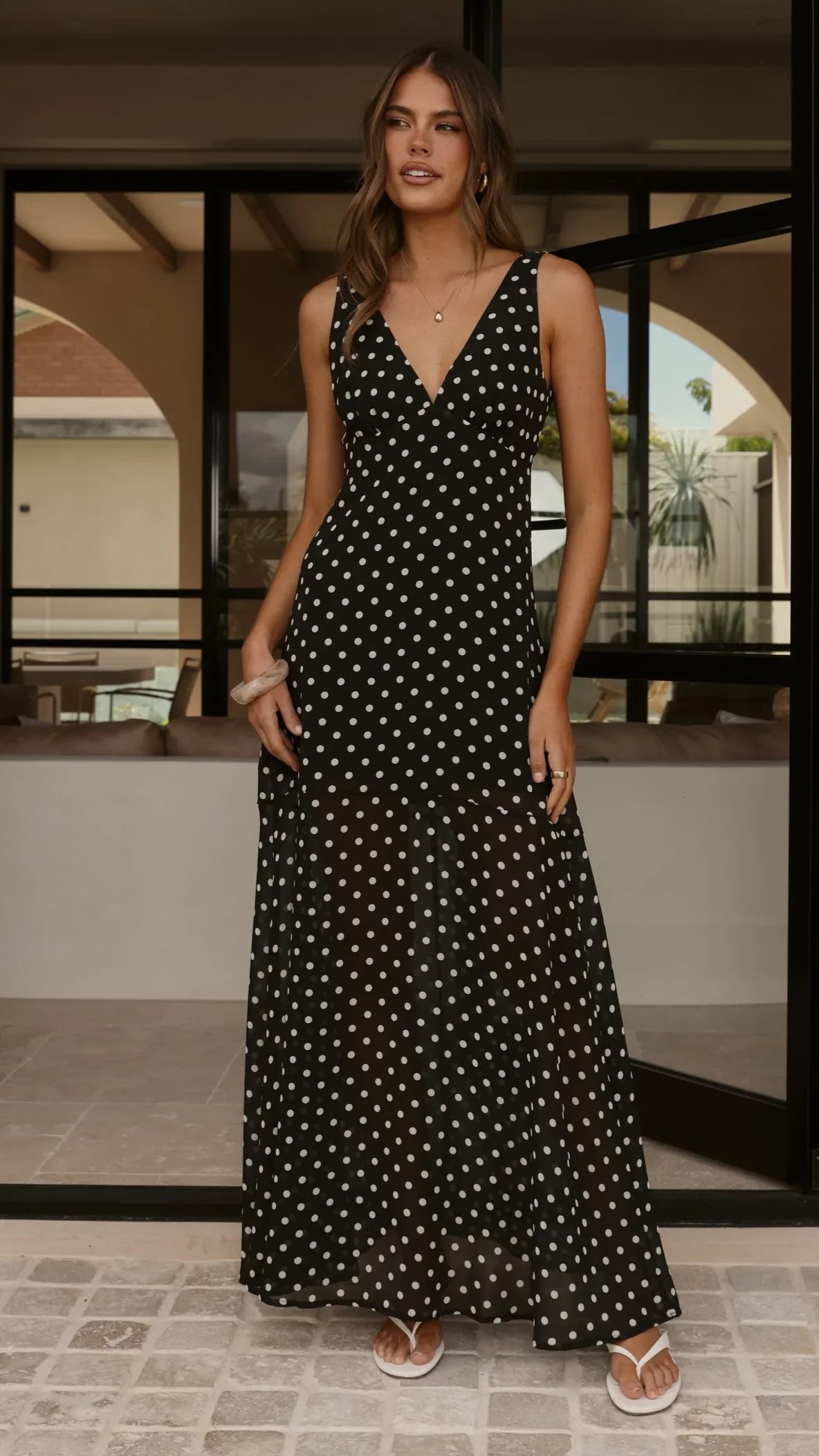 Oriella Maxi Dress Black Polka