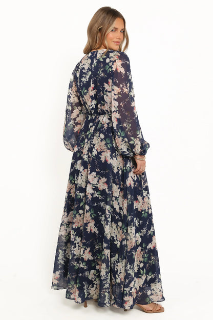 Anisa Maxi Dress Navy Floral