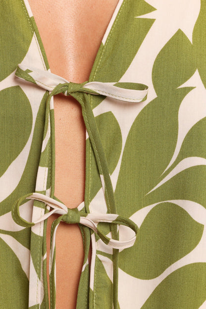 Valia Tie Top Green Floral