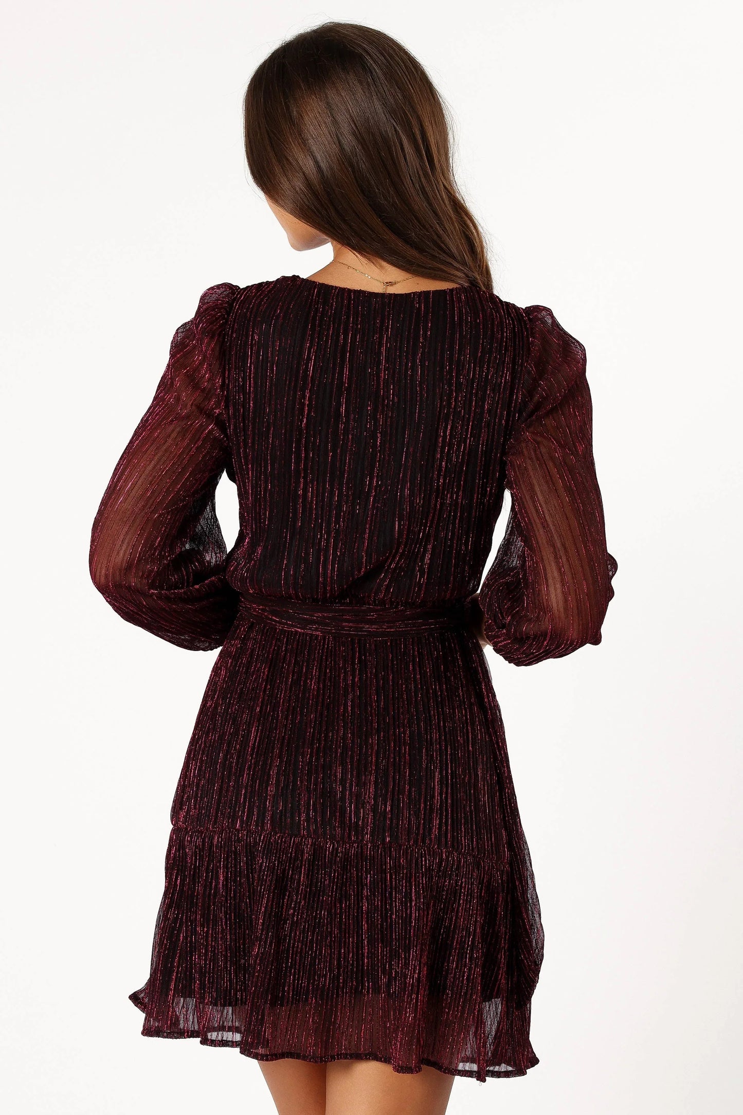 Glimmer Long Sleeve Mini Dress Pink