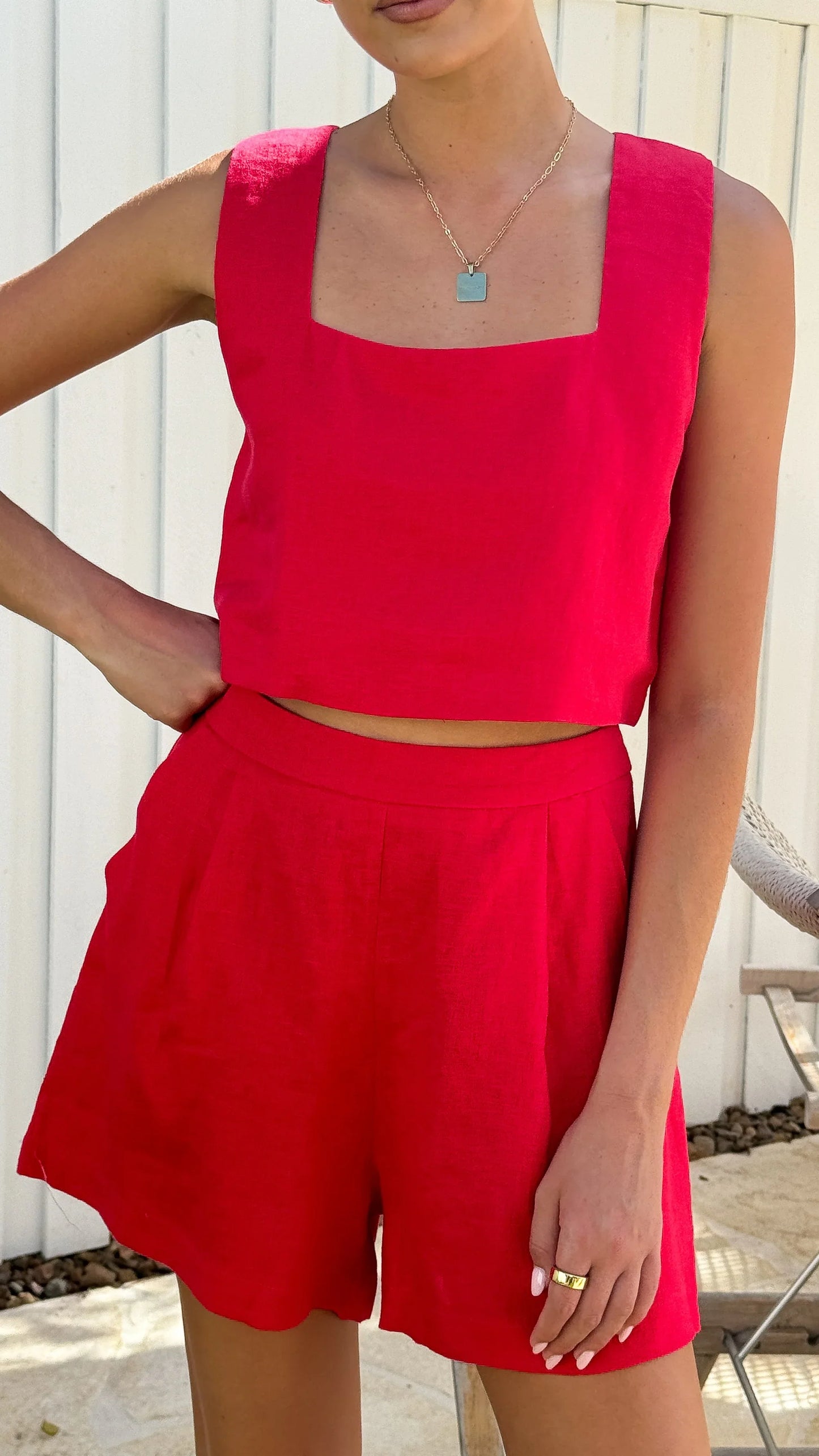 Tillie Crop Top Ruby Red