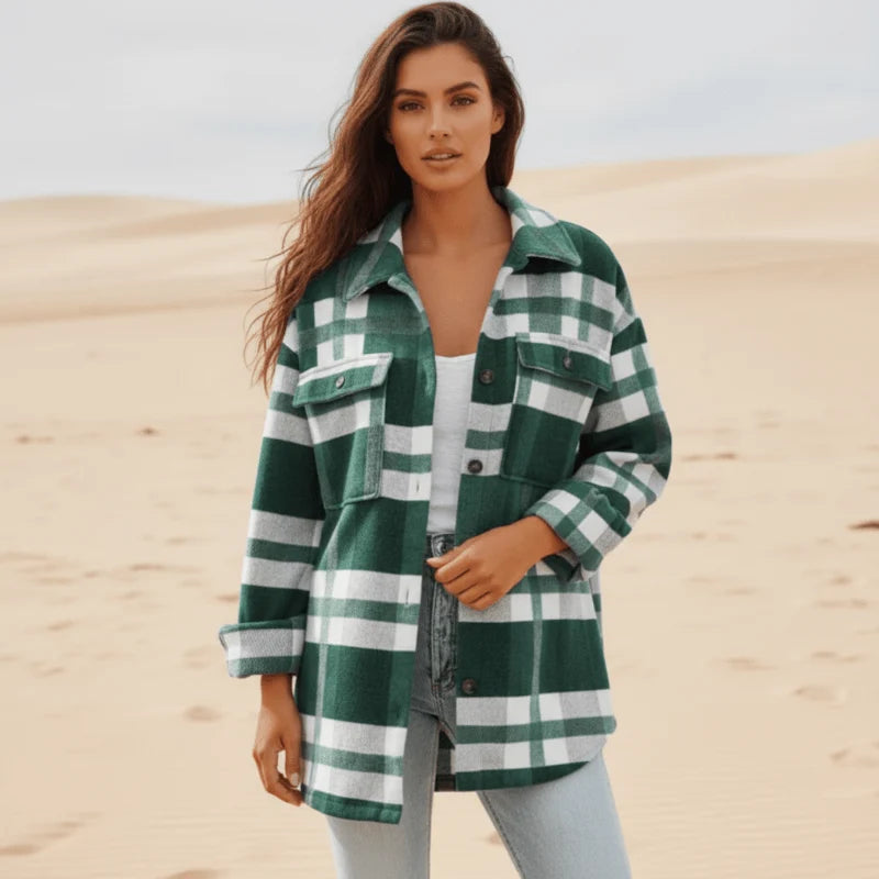 Bohemian Plaid Flannel Jacket