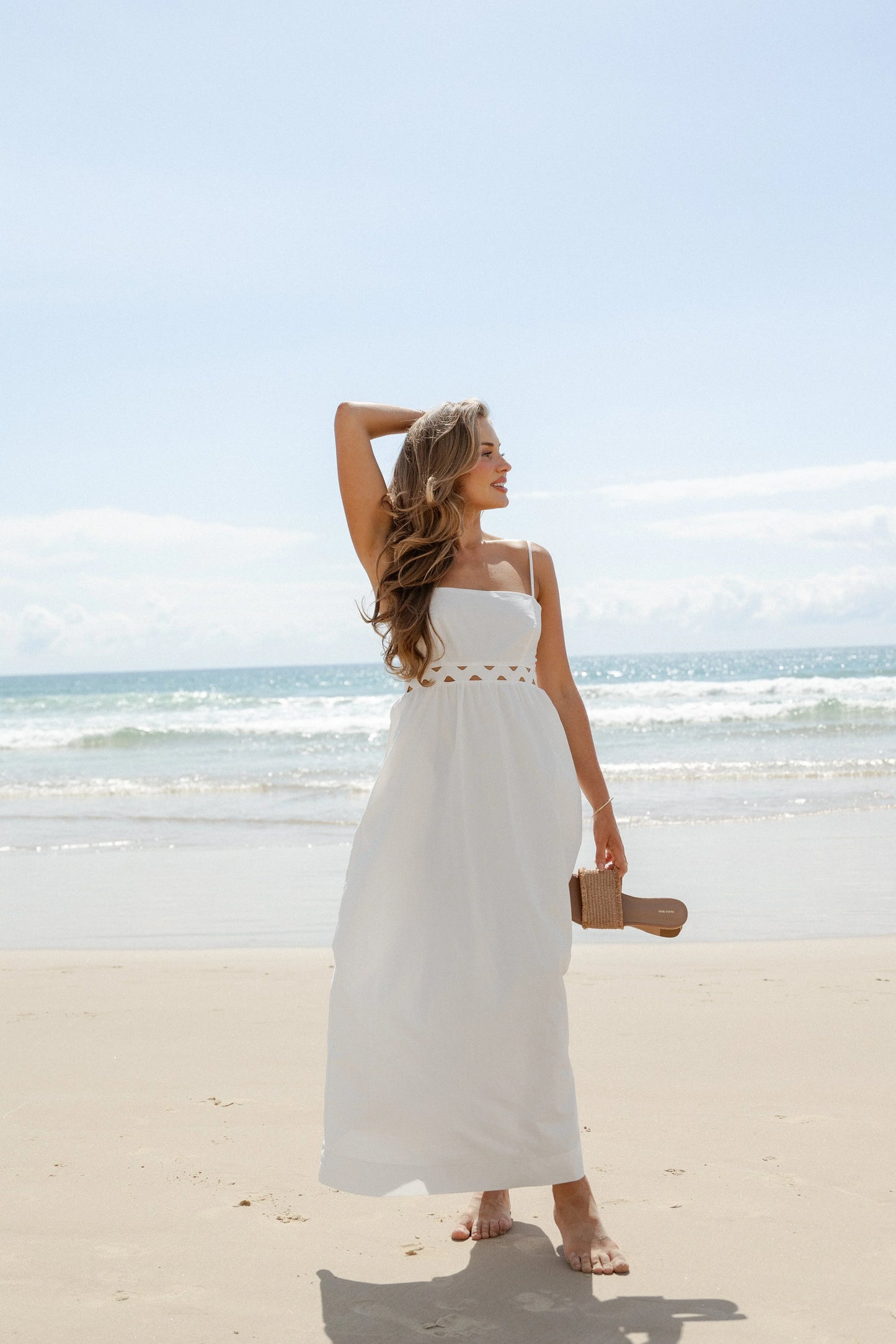 Angelus Midi Dress White