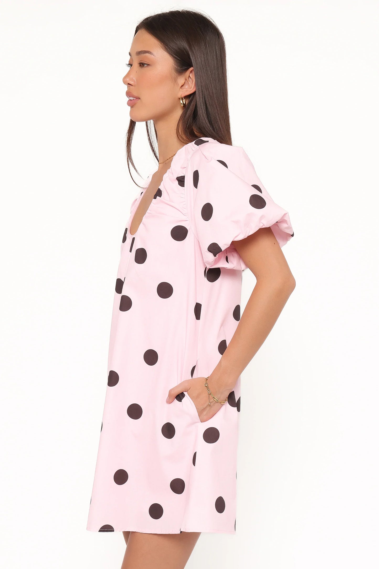 Bertine Mini Dress Pink Polka Dot
