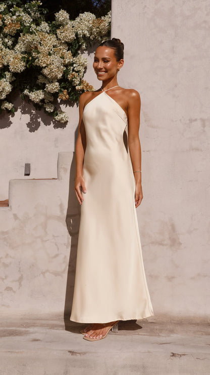 Chiara Maxi Dress Soft Gold