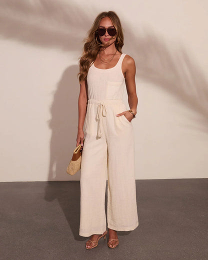 Daily Muse Drawstring Waist Jumpsuit