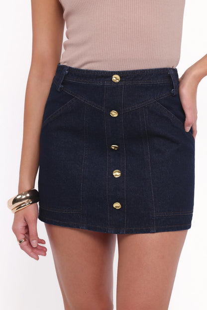 Narla Mini Skirt Dark Denim