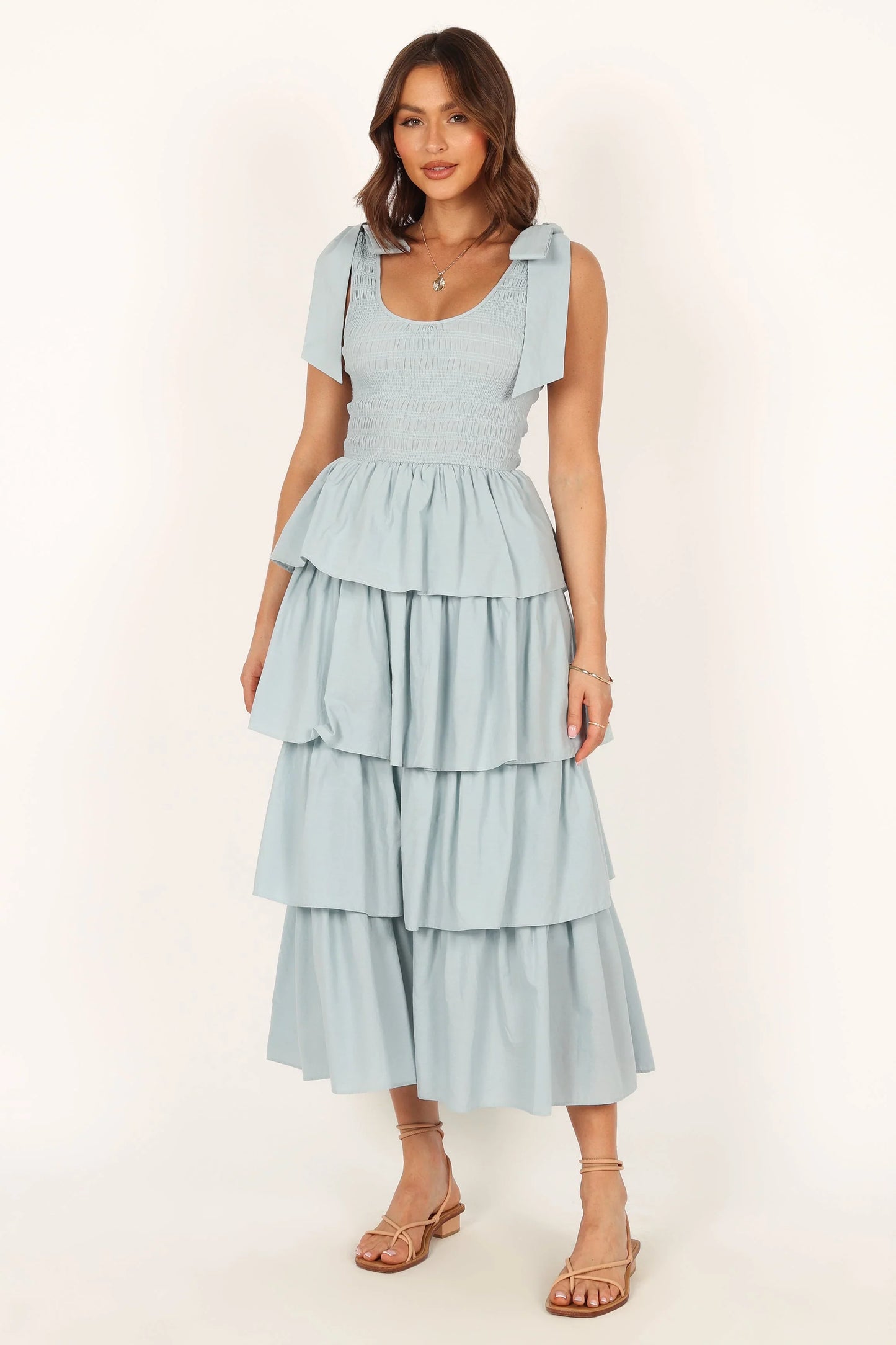 Raphael Tiered Maxi Dress Blue