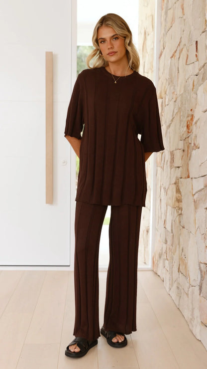 Bayu Knit Pants Brown